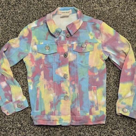 Soho Blue Tie Dye Jean Jacket (Size 6x) - Picture 1 of 5